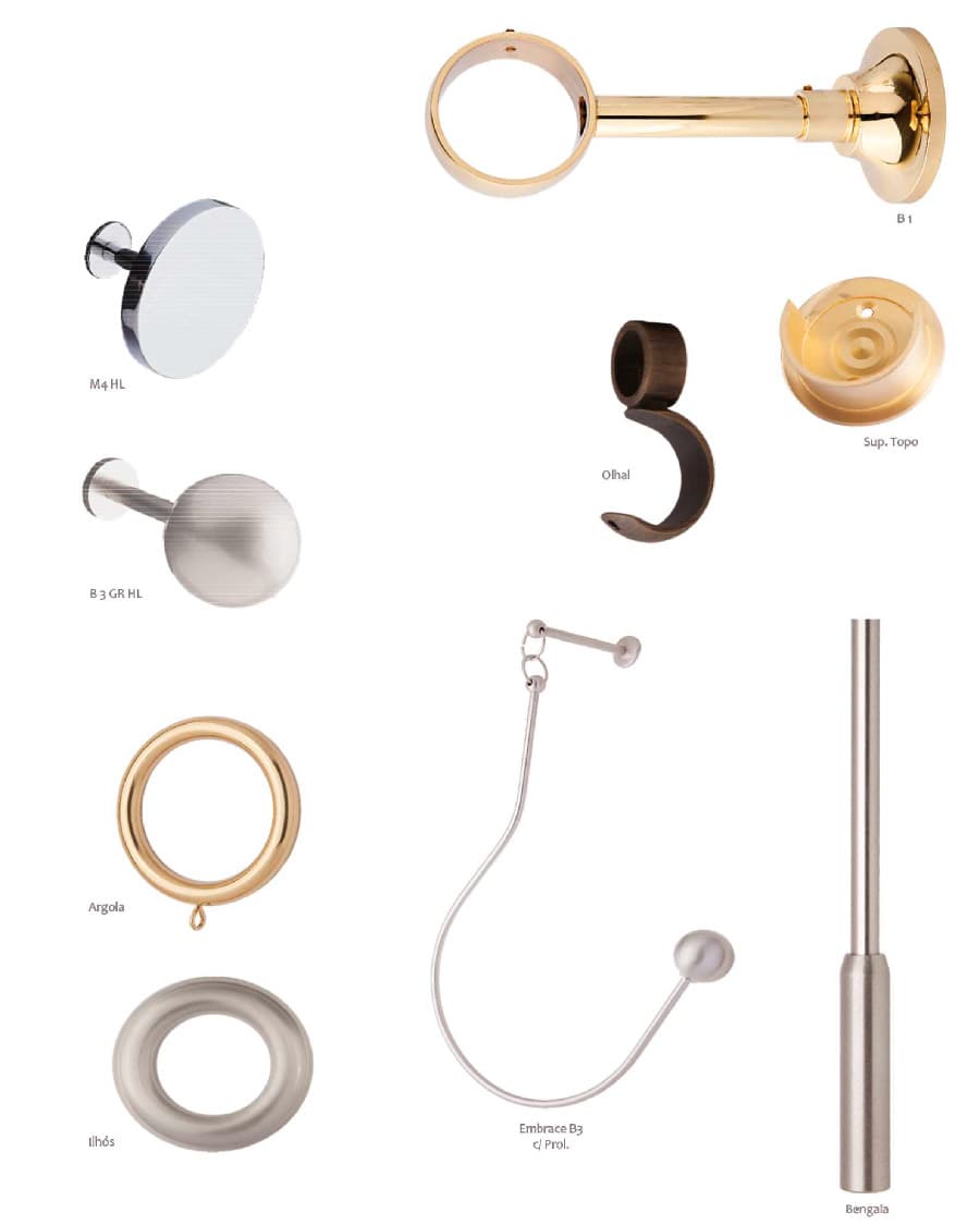 Inox e Latão Ø40 e Ø50mm – Varões Decorativos | Morgandy 2