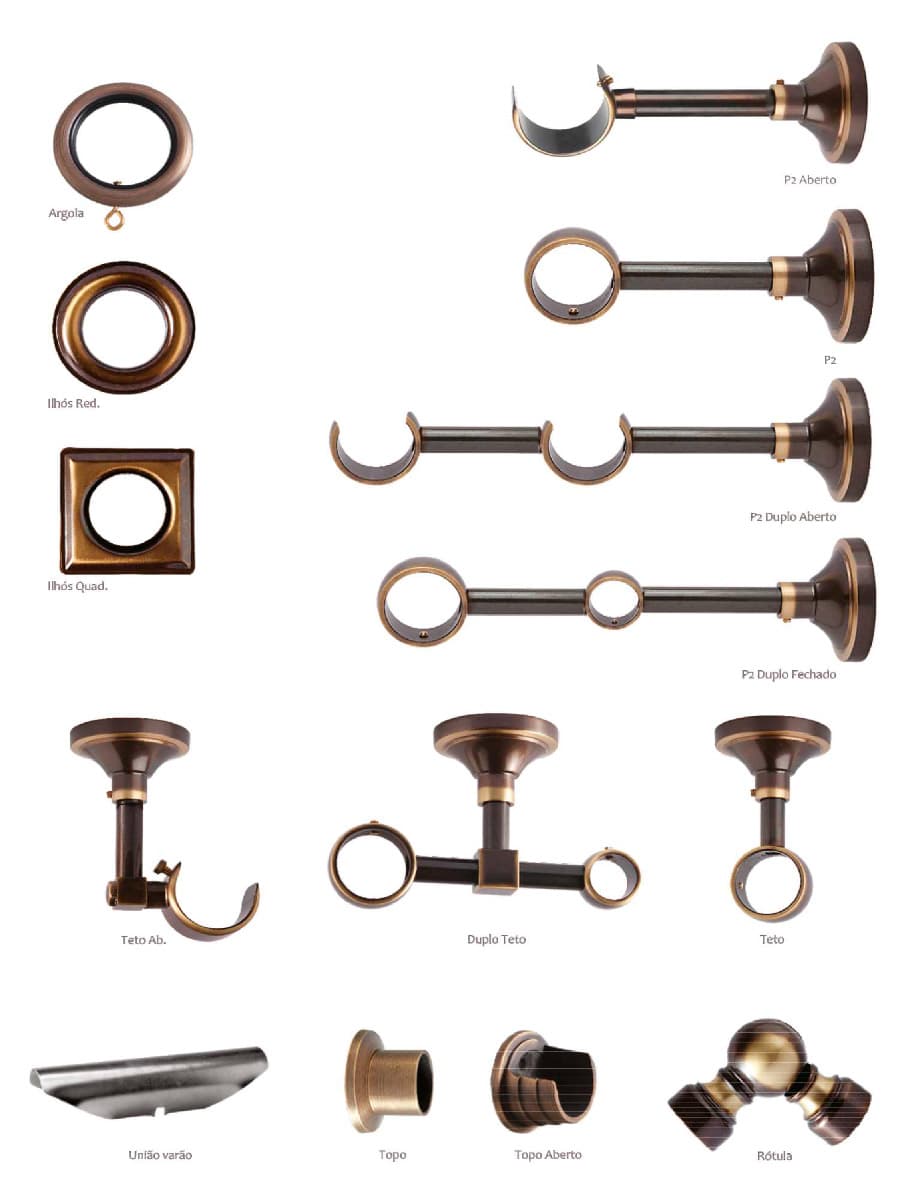 Latão Ø30 e Ø20mm – Varões Decorativos | Morgandy 3